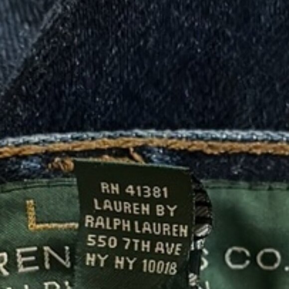 Lauren Ralph Lauren Stretch Blue Denim High Waisted Bootcut Jeans Size 14 - Picture 14 of 14